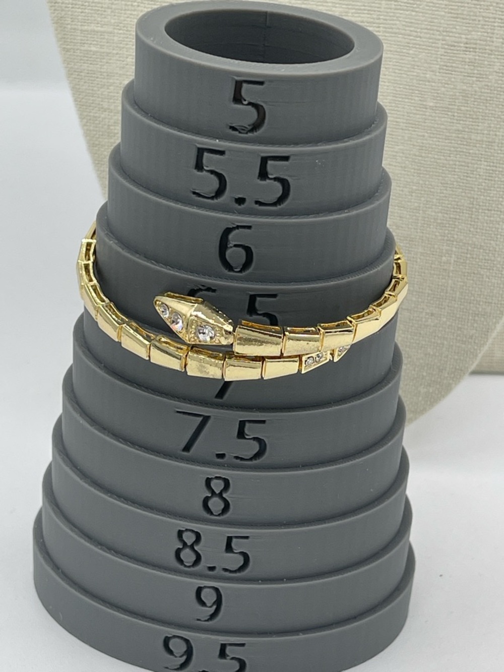 4.21.26-26 Gold Tone Crystal Snake 🐍 Themed Wraparound Bracelet - Picture 6 of 6